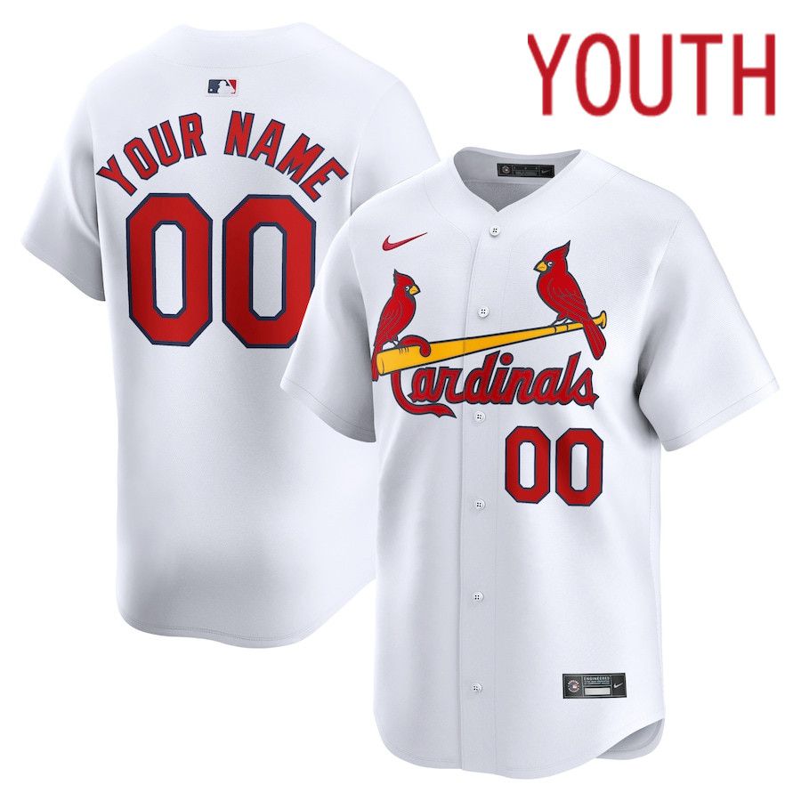 Youth St. Louis Cardinals Nike White Home Limited Custom MLB Jersey->customized mlb jersey->Custom Jersey